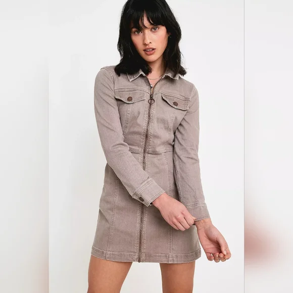 Urban Outfitters -  June Zip-Front Mini Dress Size 6 - Picture 5 of 16